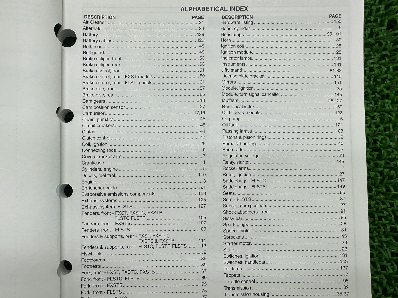 ソフテイル パーツリスト 英語版 ハーレー 正規 バイク 整備書 1999年ソフテイルモデル パーツカタログ sF