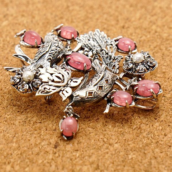 ウィリアムモリス いちご泥棒 ブローチ/ペンダント 405C0012-TY 再入荷】SVウィリアム・モリスいちご泥棒ブローチ/ペンダント