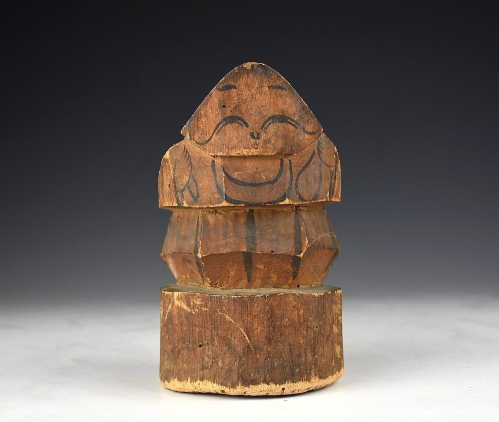 古民藝 笹野一刀彫 大黒様 江戸時代 山形米沢地方 蔵A2407c古民藝