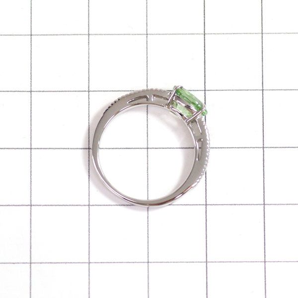 Pt900 グロッシュラーライト ミント ガーネット ダイヤモンド リング  