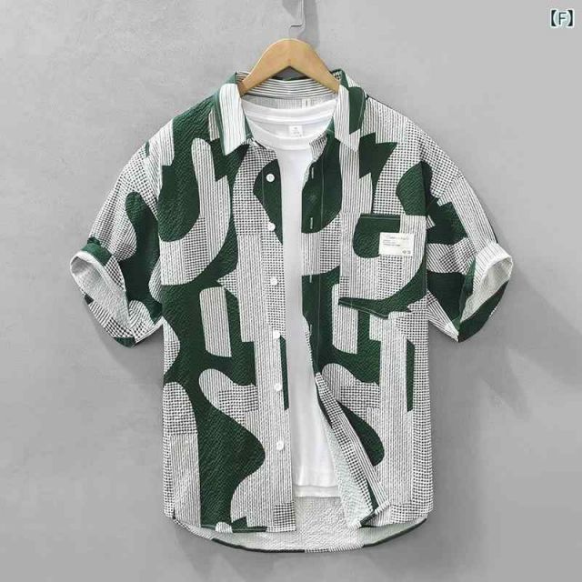 種類29：3XL ウェイト 80/E：CS2034 ネイビーブルー メンズ ファッション 服 男性用 オシャレ シンプル 大人 かっこいい 大きいサイズ ストリート 紳士服 夏 バブル テクスチャ チェック柄 半袖 シャツ カジュアル ポケット 薄手 半袖 シ