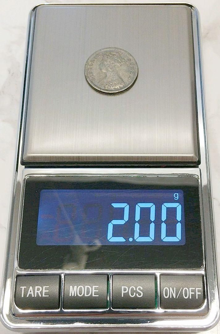 希少古銭 香港一亳 銀貨 直径17.7mm ヴィクトリア 10セント1888年