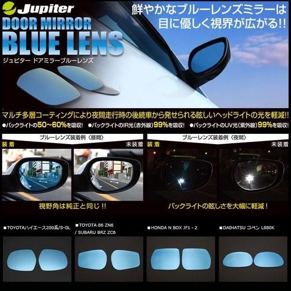 ドアミラーブルーレンズ ビート PP1用DBH-003 防眩仕様 左右セット 貼付タイプ ジュピター - メルカリ