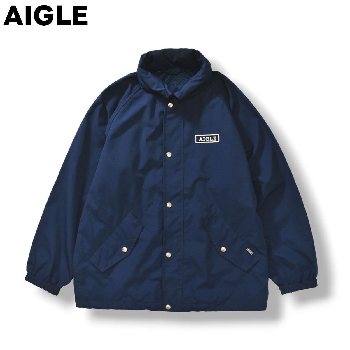 エーグル AIGLE フード付き アウトドア ジャケット マウンテンパーカー M ネイビー メンズ - メルカリ