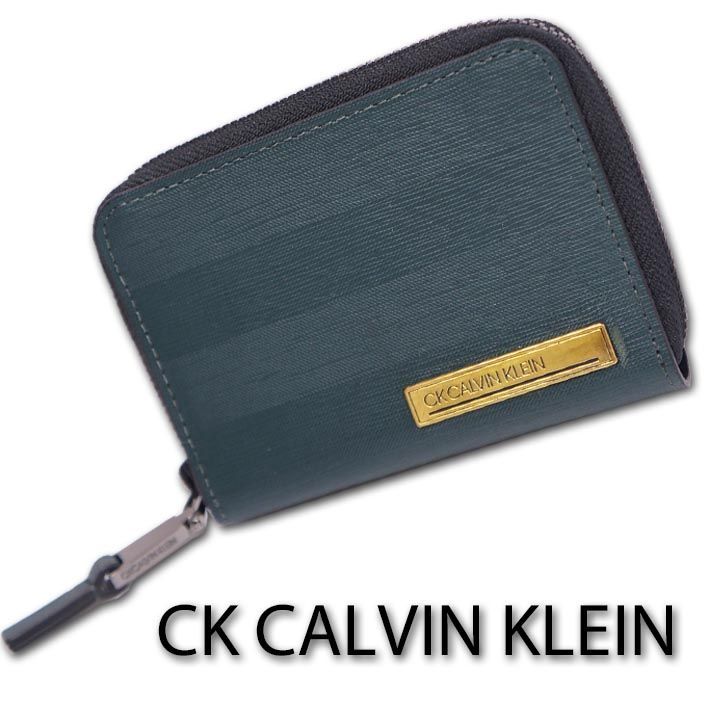 CKカルバンクライン CK CALVIN KLEIN 牛革 キーケース テネシー2 メンズ グリーン 展示品 定価14，300円 スマートキー 箱なし