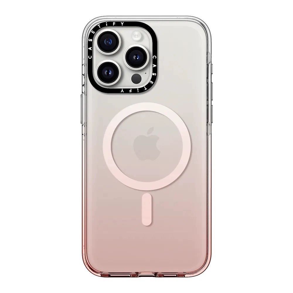 CASETiFY iPhone 15pro  インパクトリングスタンドケースCASETiFY透明ピンクグラデーションバタフライマグネットiPhone15promaxケース14ハードケース15