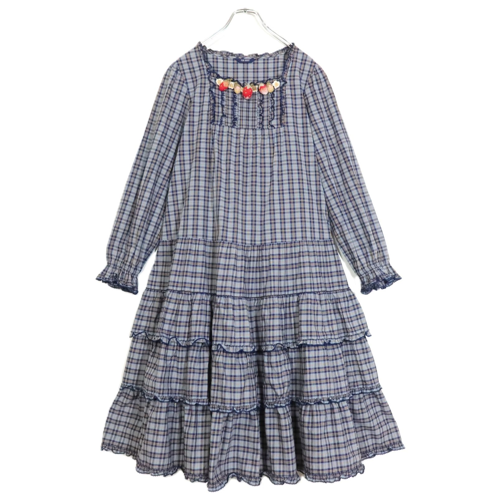 極美品】ピンクハウス☆苺モチーフ&オリチェpt♪かぶせ段々