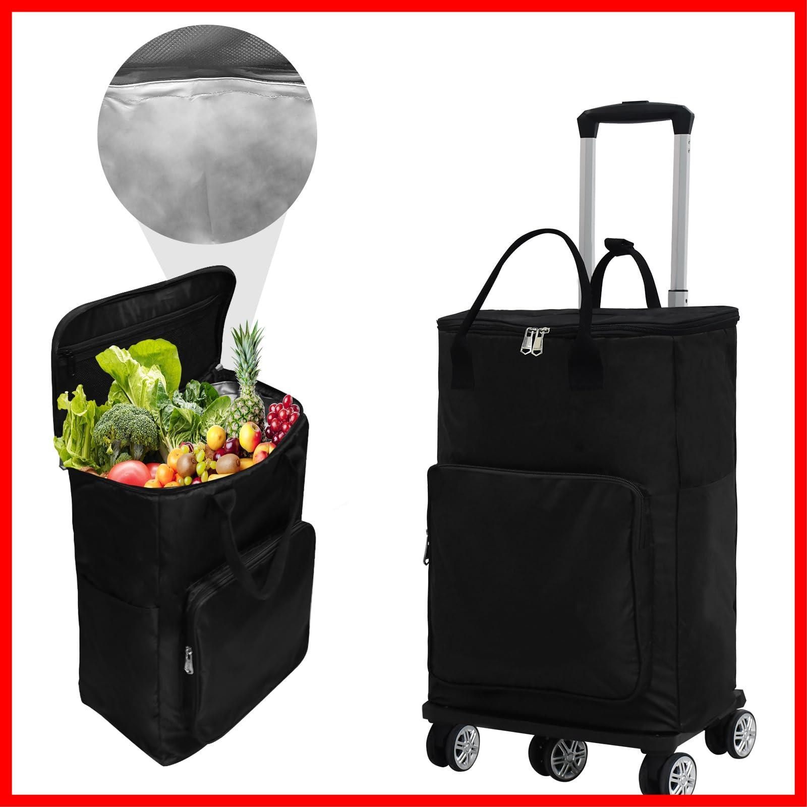 人気商品 耐荷重35kg 360度回転 大容量 防水 収納便利 保冷保温 折り畳み式 長さ調節3段階 買い物かご 取り外し 高齢者 簡単組立 ショッピングカート 2way 横押し 女性 買い物カート 高齢者 Vtuesxn 5輪 大容量45L 保温保冷