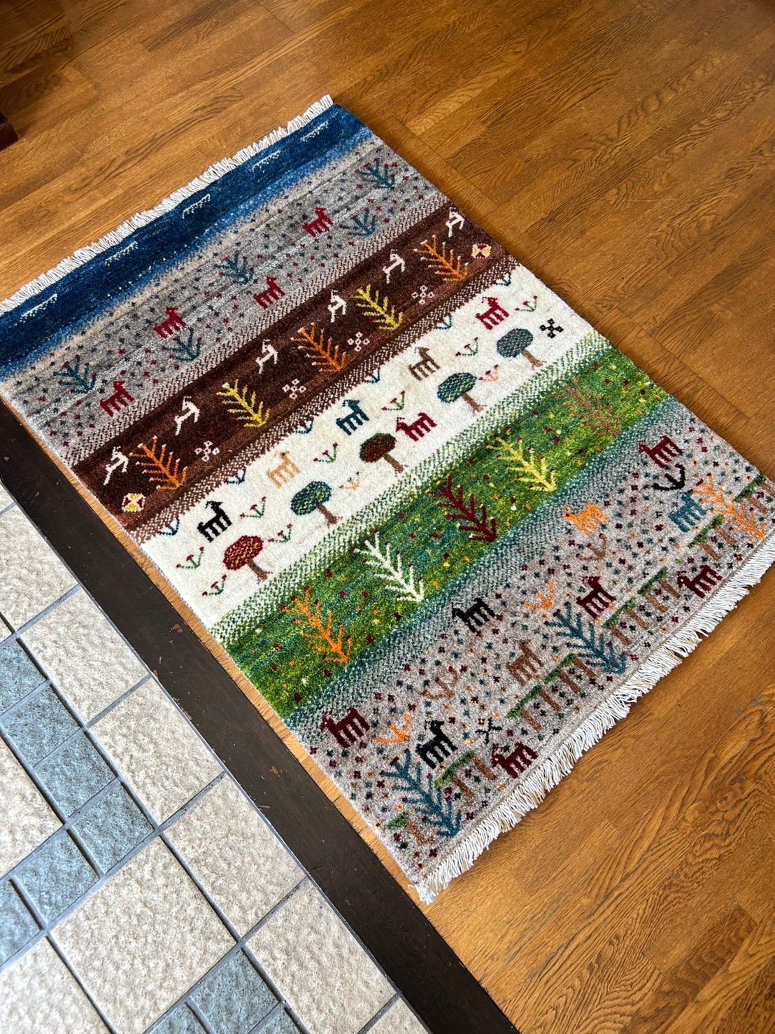 ペルシャ絨毯　ギャッベ　玄関サイズ　手織り　イラン(30) ペルシャ絨毯ギャッベ玄関サイズ手織りイラン(30)