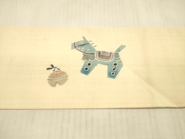 平和屋着物＊夏物　九寸名古屋帯　玩具文　正絹　逸品　DAAX8935cm 平和屋着物＊夏物 九寸名古屋帯 流水文 正絹 逸品 DABD6566cmの通販 by