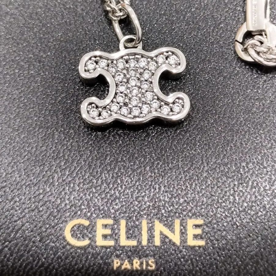 【美品】CELINE トリオンフ ネックレス 正規品 箱付き 極美品】セリーヌ CELINE トリオンフ ネックレス 保管袋 箱付き