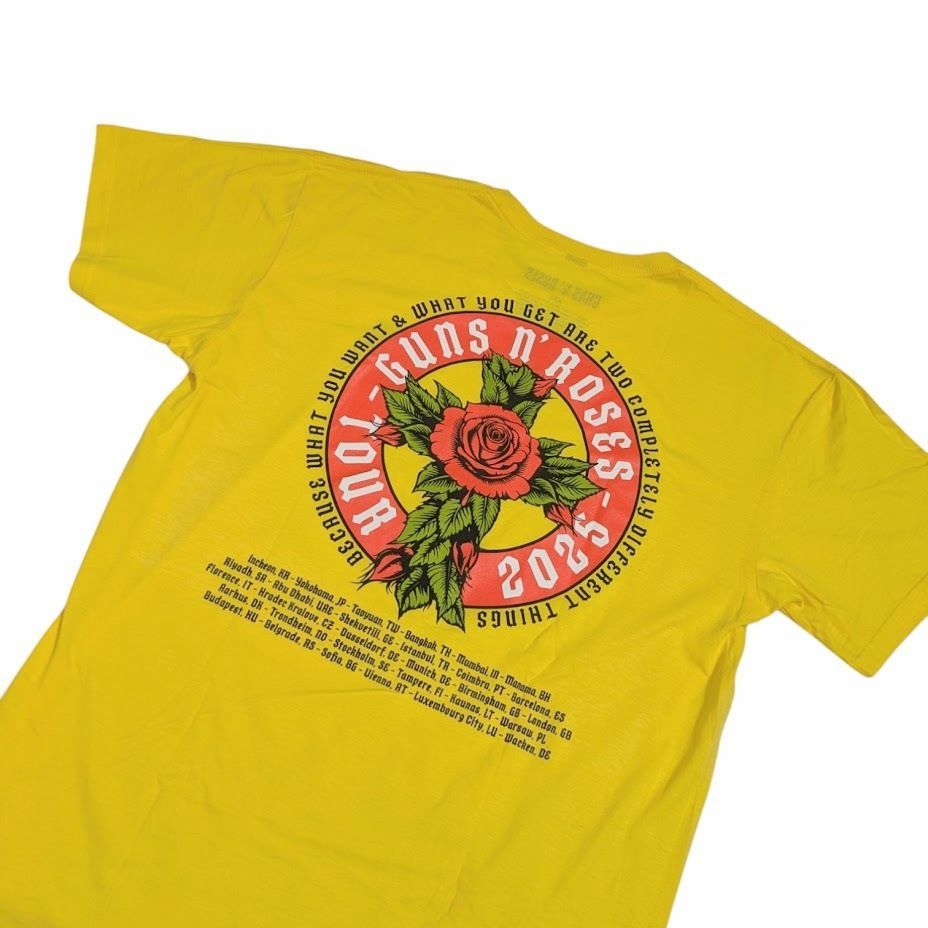 GUNS N' ROSES イエロー Tシャツ Lサイズ Amazon | [GOLDEN ROCK T] ガンズ・アンド・ローゼズ Tシャツ