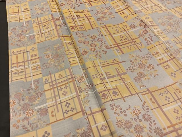 平和屋着物○上質なお召 菱文 正絹 逸品 DAAS3782ps