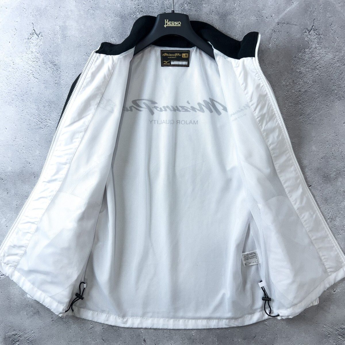 Mizuno Pro - ミズノプロ メンズ M ウインドブレーカー ナイロン ジャケット 白 野球 美品 Mizuno Pro ミズノプロ メンズ M ウインドブレーカー