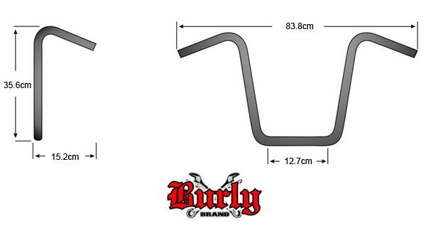 ナローボトムエイプバー ブラック 14インチ