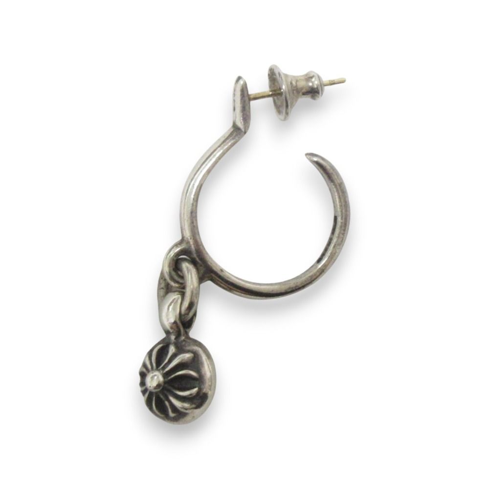 美品 CHROME HEARTS クロムハーツ クロスボール SV925 14K 片耳 フープ 