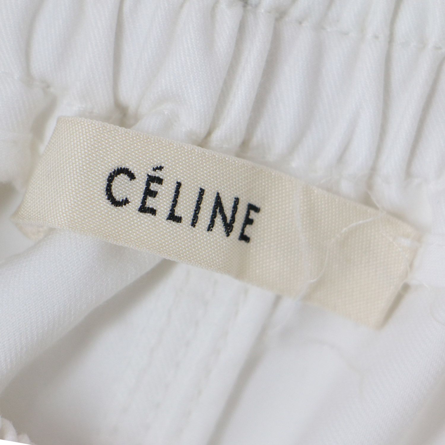 CELINE セリーヌ パンツ ワイド ボトムス ズボン ホワイト 白 34(XS