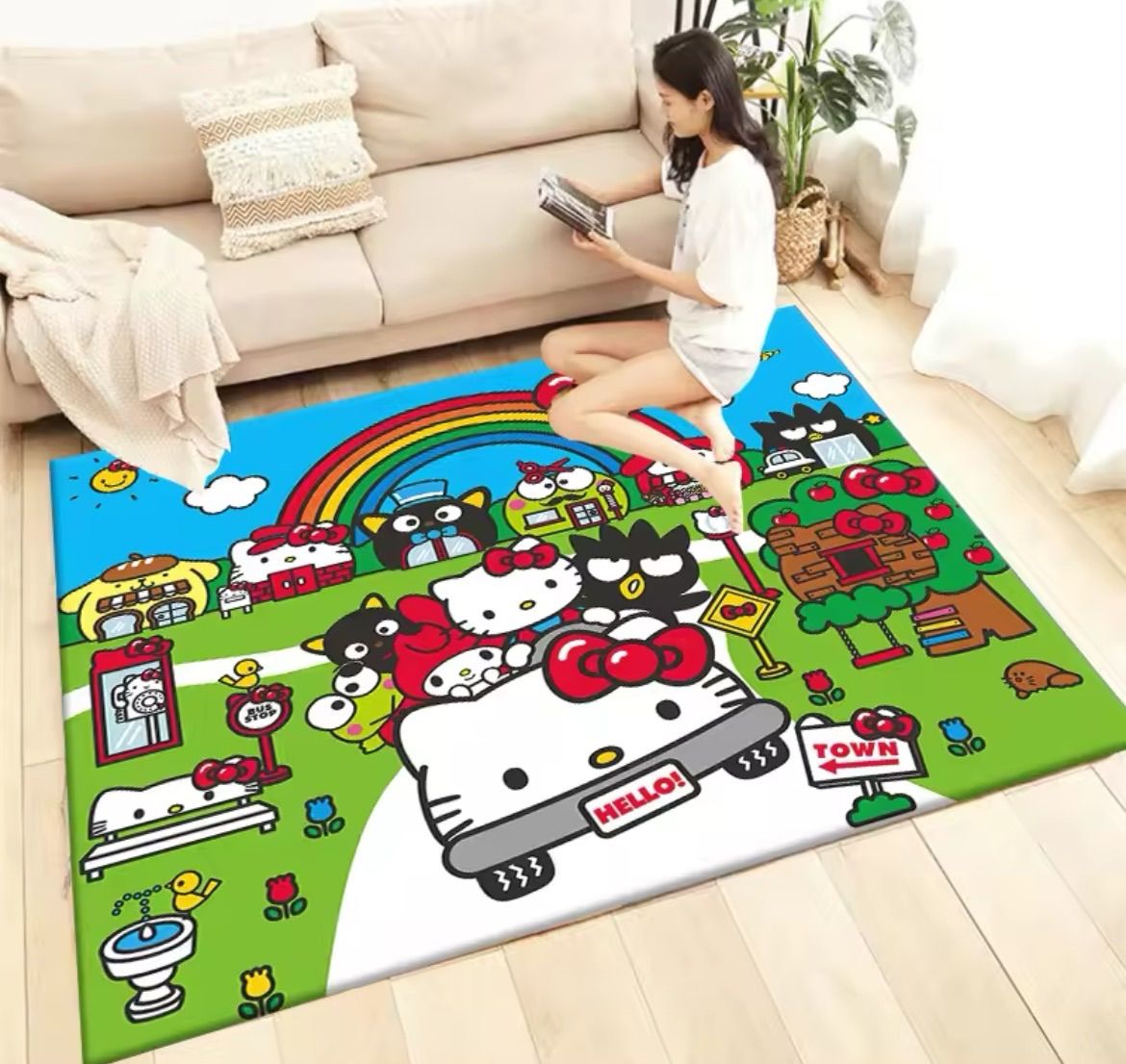 ハローキティ カーペット ラグ ラグマット 200×150cm 極厚20mm