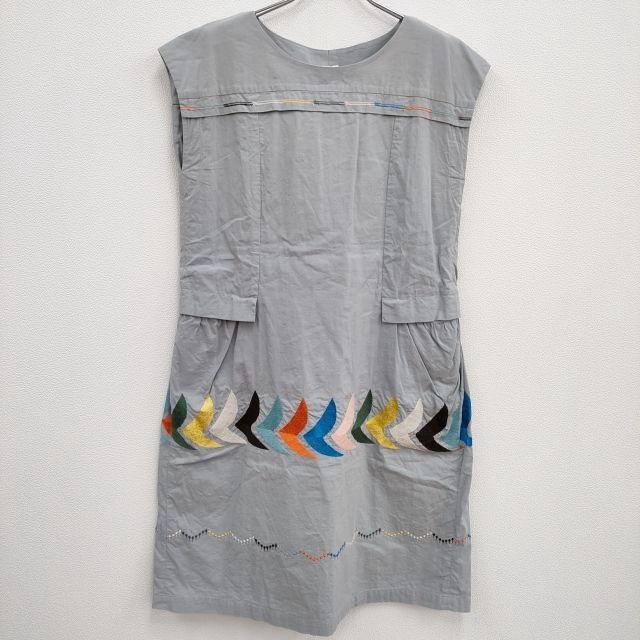 mina perhonen laundry bird ld3029 ノースリーブ サイズ40 ワンピース グレー レディース ミナペルホネンランドリー 4-0402S♪