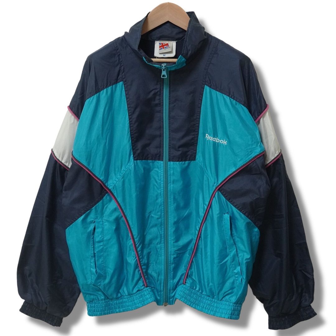 リーボック ナイロンジャケット M ブルー 80s 90s (80s〜90s初期 リーボック ナイロンジャケット M ブルー 80s 90s (80s〜90s初期