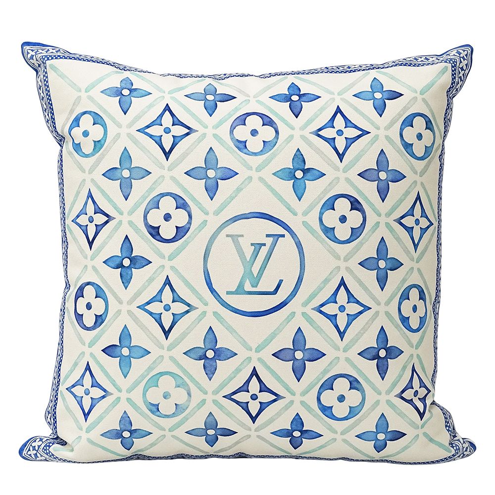 ルイ ヴィトン LOUIS VUITTON クッション 枕 レディース メンズ ブランド バイザプール クッション LVタイルズ コットン ブルー M90753 おしゃれ かわいい インテリア 雑貨