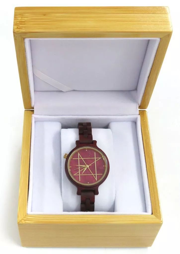 懐中時計･腕時計 QUARTZ MODEL クオーツモデル | ルビー ブラッドウッド天然木バンド 36mm