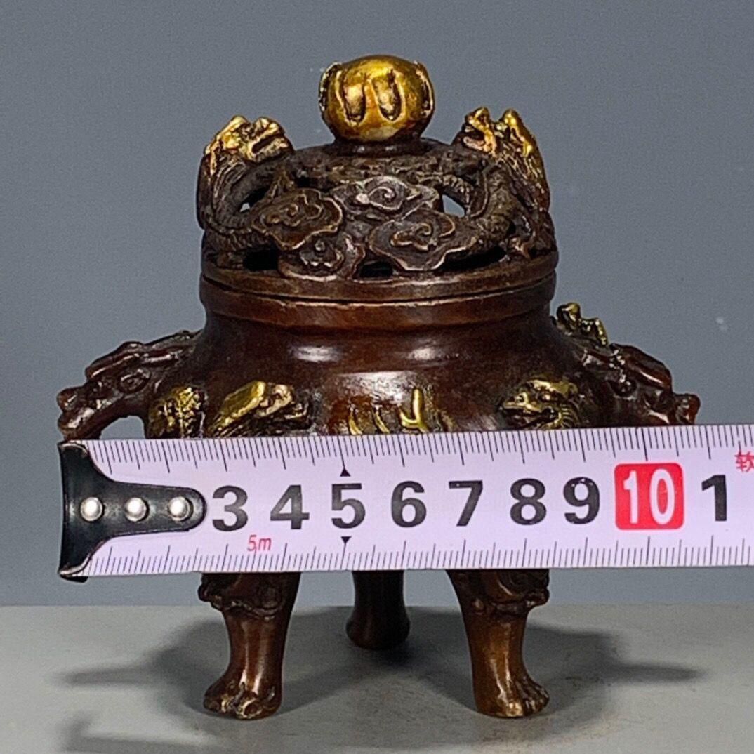 銅器 香炉 瑞獣三足九龍鼎薫香炉 風水 開運 工芸品 美術品 置物 銅器 香炉 瑞獣三足九龍鼎薫香炉 風水 開運 工芸品 美術品 置物