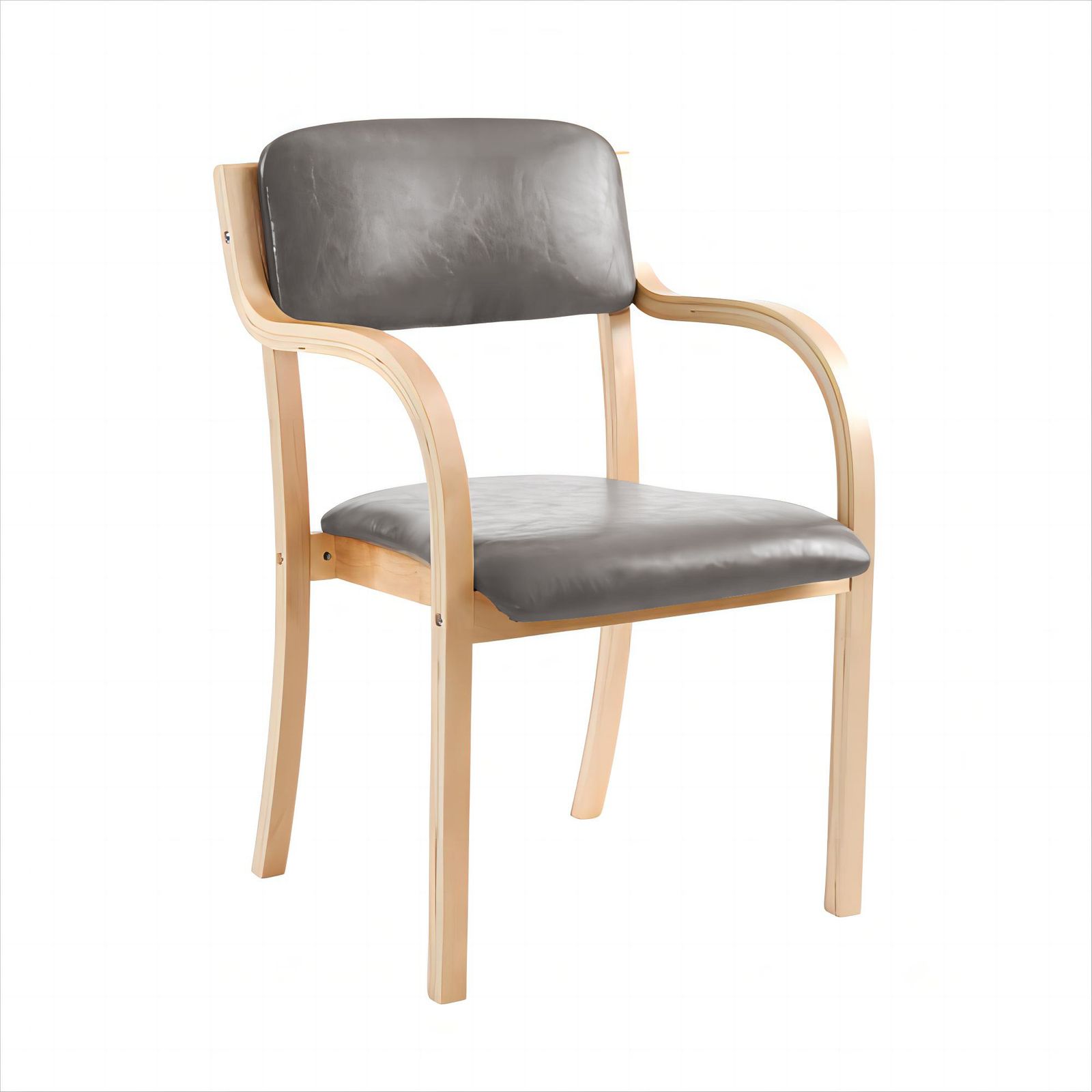 18 割 目玉 2脚 PU グレー ダイ ニングチェア 木製 椅子 介護チェア イス チェア