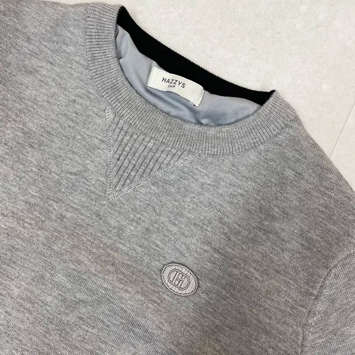 数量限定！ HAZZYS へジス ゴルフ HAZZYS Golf グレー バッグ ロゴ ニット スウェットシャツ 90 人生