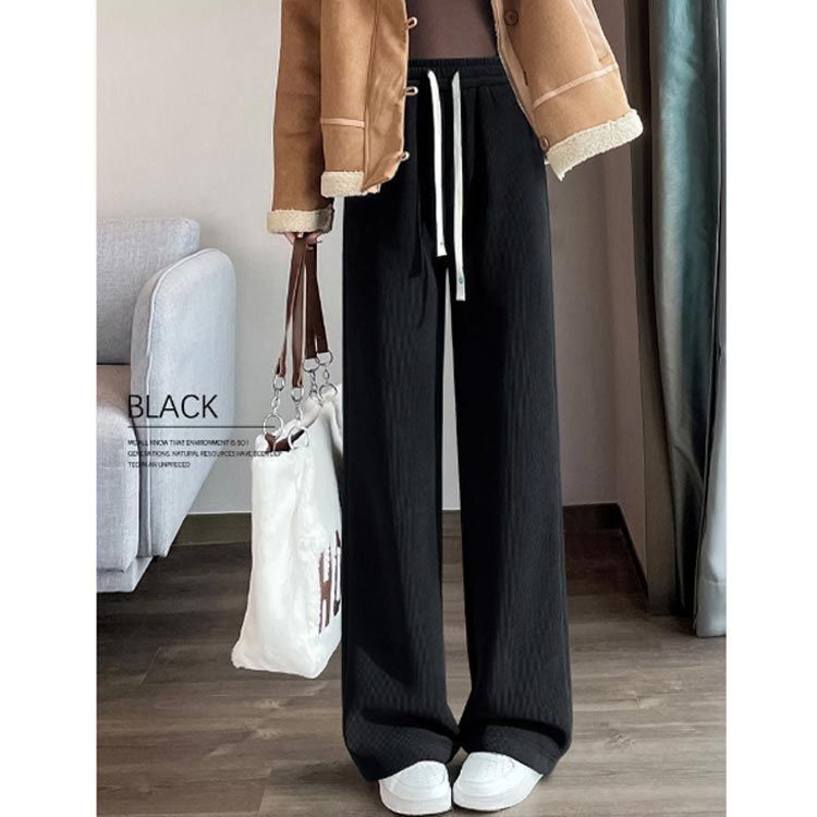 コーデュロイ パンツ リブ 裏起毛 レディース ワイドパンツ ロング ストレートパンツ ウエストゴム 防寒ズボン 裏起毛パンツ 暖 スカンツ 防寒 スウェット ボトムス 大きいサイズ ロングパンツ dongdong12689
