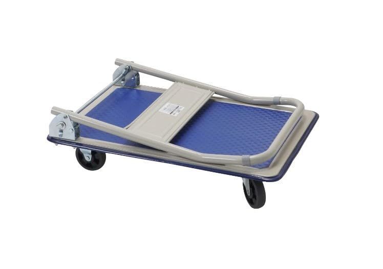 軽量 120㎏ 耐荷重 キャスター付き ブルー 収納 折りたたみ スチール製 台車 OR1201 アイエルシー