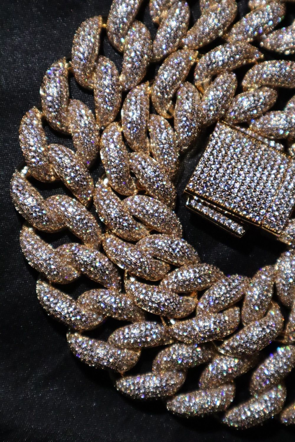 モリモリ】 幅18ミリ18インチゴールドパヴェ留めLEX 喜平ネックレス  