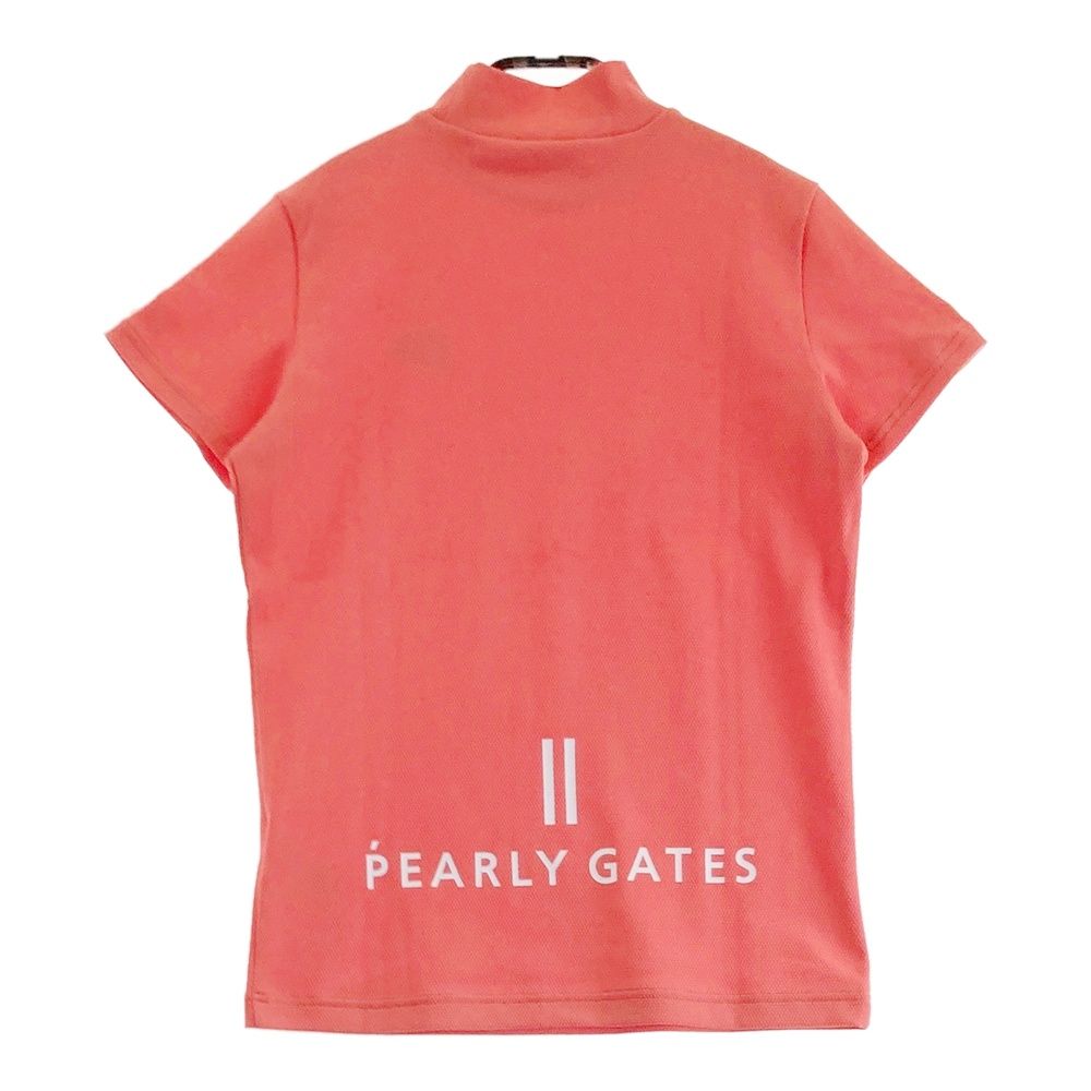 サイズ：1 PEARLY GATES パーリーゲイツ 2023年モデル ハイネック 半袖Tシャツ  オレンジ系 [240101499741] ゴルフウェア レディース ストスト サイズ：1 PEARLY GATES パーリーゲイツ 2023年モデル