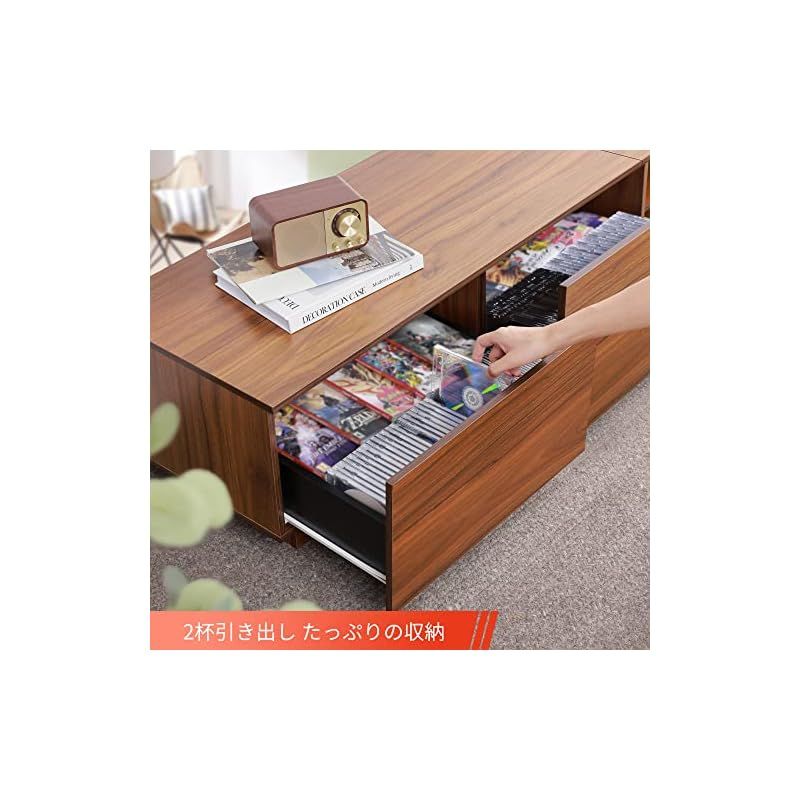 伸縮テレビボード 引き出しタイプ 90cm幅 ナチュラル ローボード