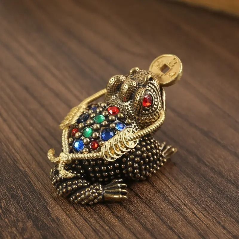 皿を持つかえる（2体）　カエルの置き物　ブロンズ　アジアン 皿を持つかえる（2体） カエルの置き物 ブロンズ アジアン