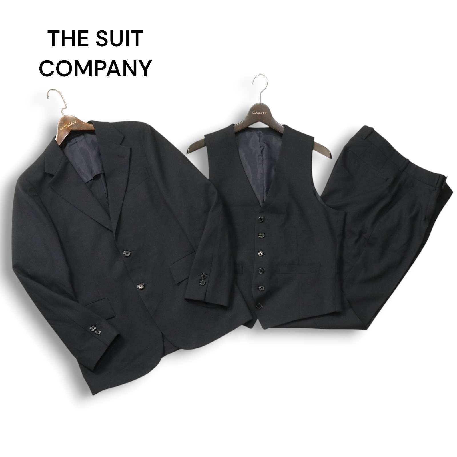 新品 THE SUIT COMPANY 紺 3Pスーツ 175cm-8drop THE SUIT COMPANY スーツカンパニー 春夏 背抜き☆ 3ピース