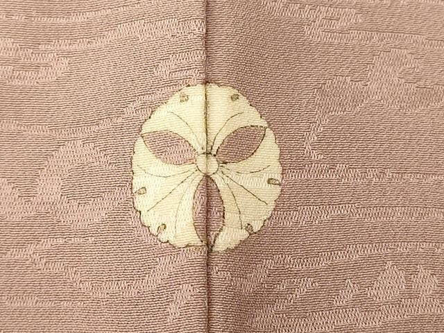 平和屋着物□上質な色無地 流水地紋 紅藤色 正絹 逸品