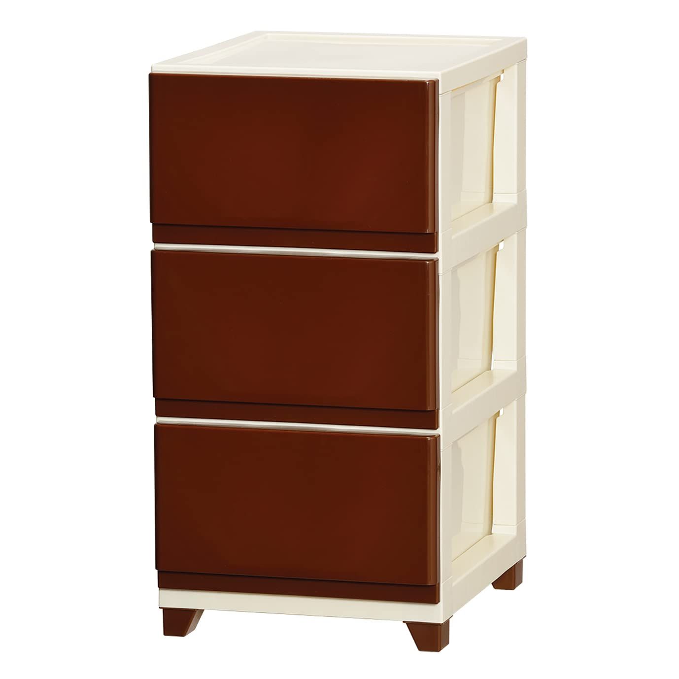 【迅速発送】JEJ デコニー チェスト 3段 ブラウン DC-3(BR)