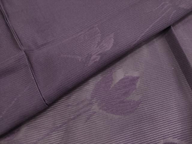平和屋着物＊夏物 色無地 枝花文紗 紫紺色 正絹 逸品 未