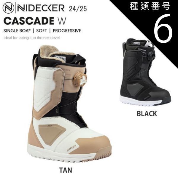 種類6：BLACK/24.5 スノーボード ブーツ 24-25 ナイデッカー カスケード NIDECKER CASCADE W SINGLE BOA レディース 日本正規品