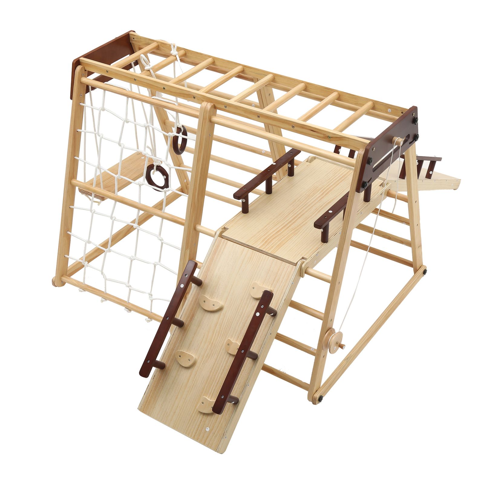 全新品 ジャングルジム 折り畳み収納 天然木 滑り台 ブランコ 大型遊具 