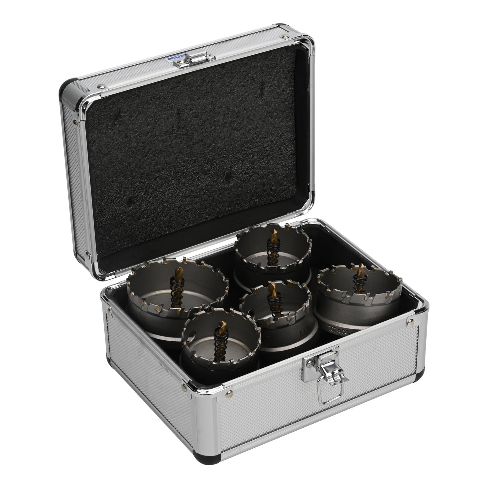 Mollom TCT 超硬ホールソーキット 硬質金属用 16-45mm 5個 炭化タングステンチップ穴カッター パイロットドリルビット付き 高耐久 ステンレススチール 鉄 アルミ