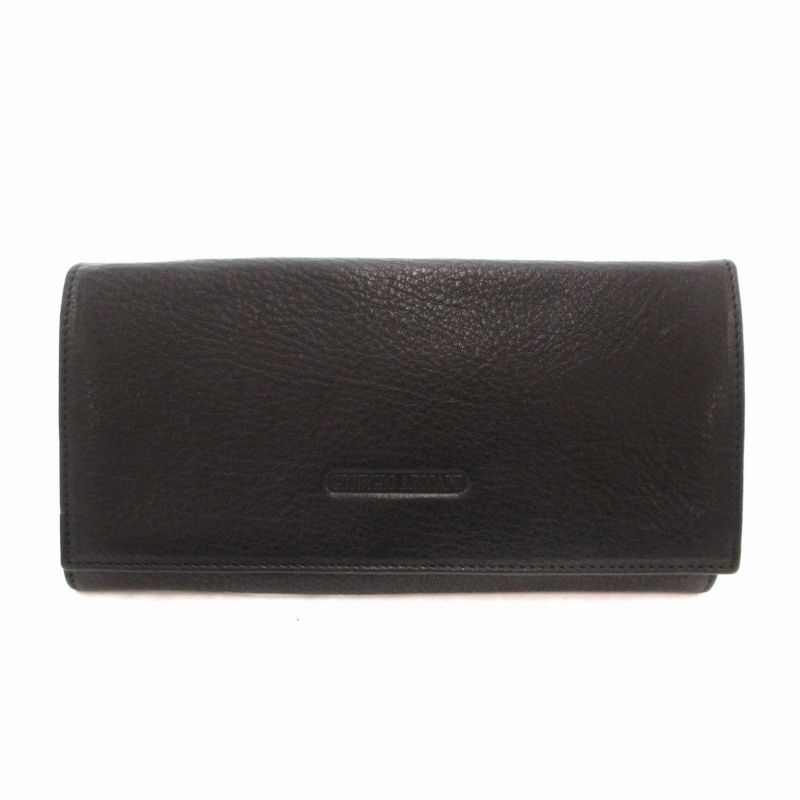 Giorgio Armani 二つ折り財布 ブラック【新品】 ジョルジオアルマーニ GIORGIO ARMANI 二つ折り財布 ウォレット