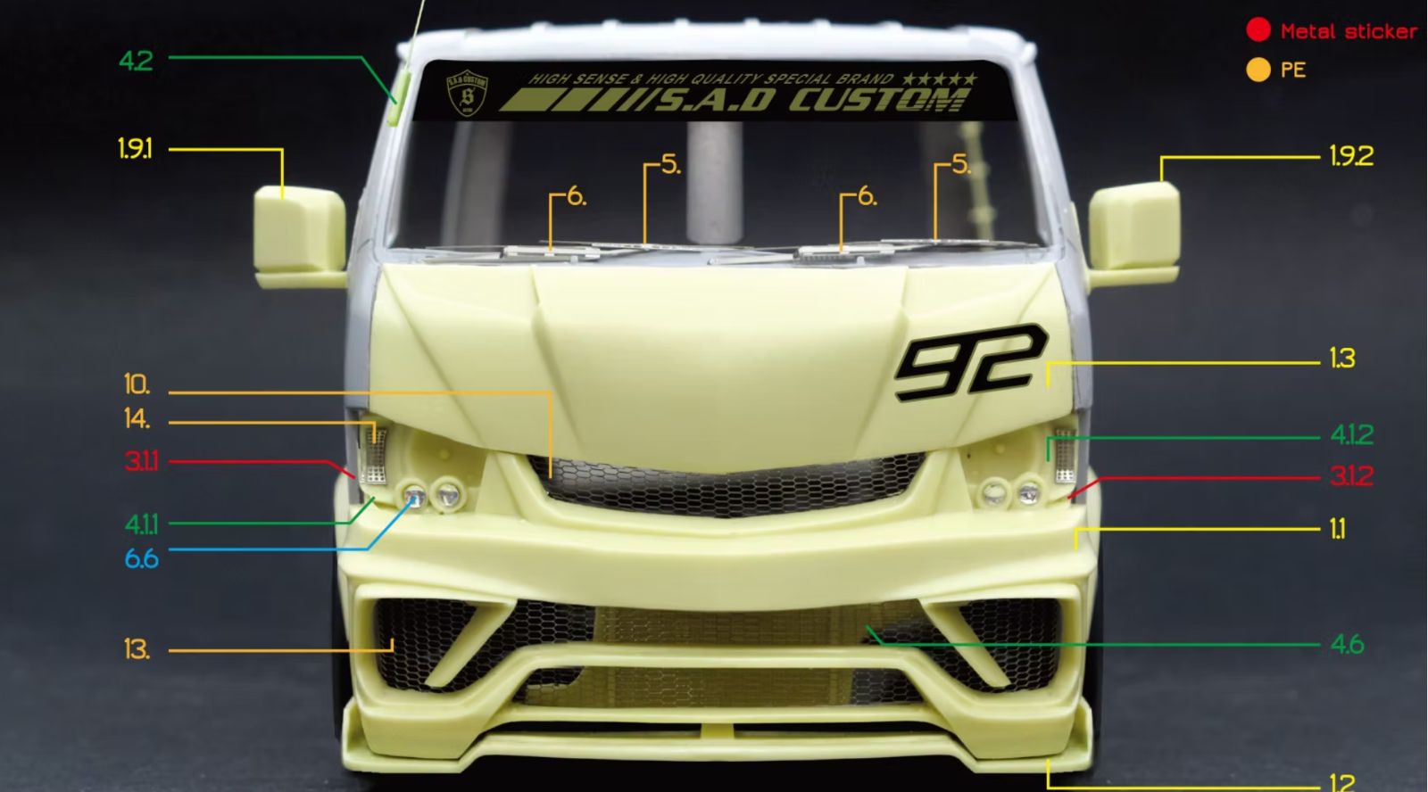 ズームオンZ136 ハイエース SAD カスタム スティンガーJ ZoomOn Z136 1/24 ハイエース S.A.D カスタムスティンガー J