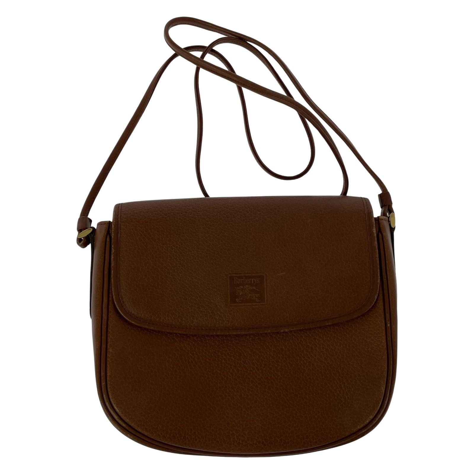 【Burberry 】レザーショルダーバッグ【ブラウン】 BURBERRY バーバリー ロゴ レザーショルダーバッグ/ブラウン