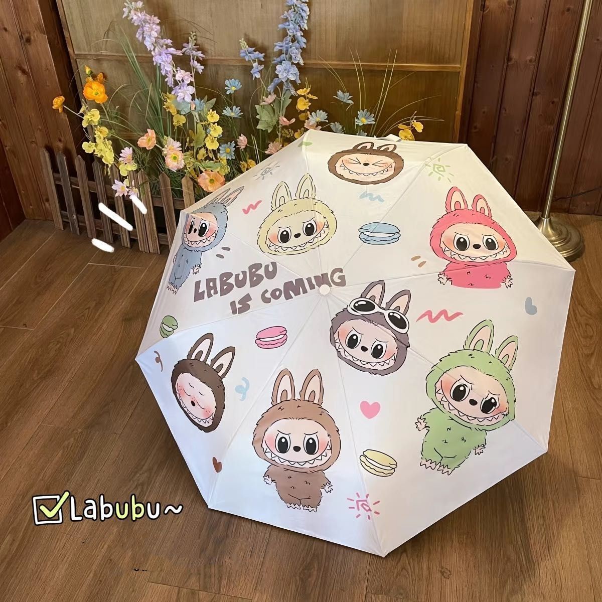 ポップマート　POPMART labubu傘　晴雨兼用