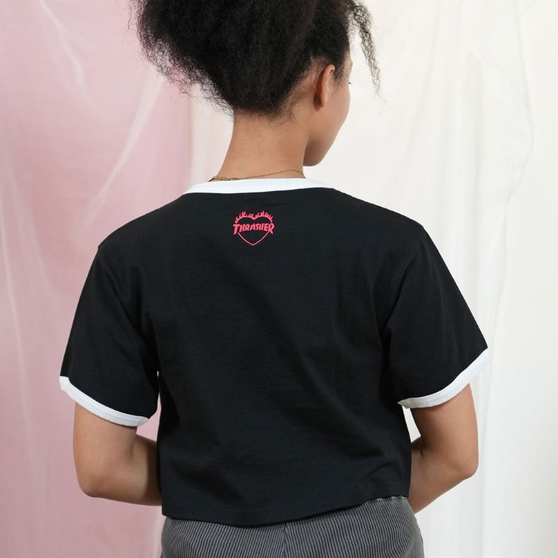 tシャツ THRASHER/スラッシャー リンガーTシャツ 252TH2ST032 レディース THRASHER スラッシャー 半袖 Tシャツ レディース アイラブT