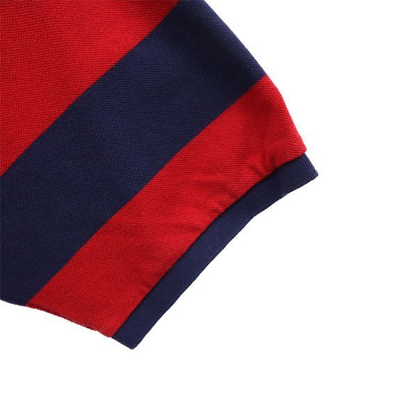 未使用 ポロバイラルフローレン ボーダー 半袖 ポロシャツ XL レッド