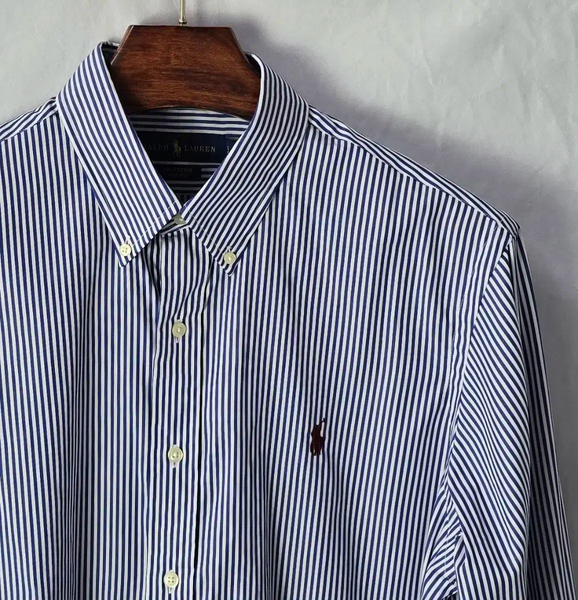 Ralph Lauren ラルフローレン メンズ ストライプ 長袖 シャツ L |ブルー