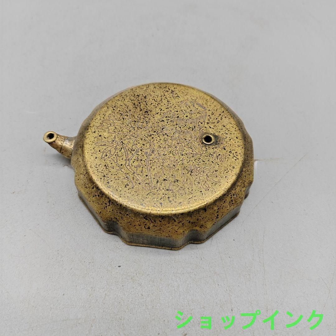 銅細工 水滴壺 硯滴壺 水盂 装飾品 工芸品 美術品 置物 銅製 水滴形硯台 硯滴 墨滴 書道具文房具 装飾品 現代工芸品
